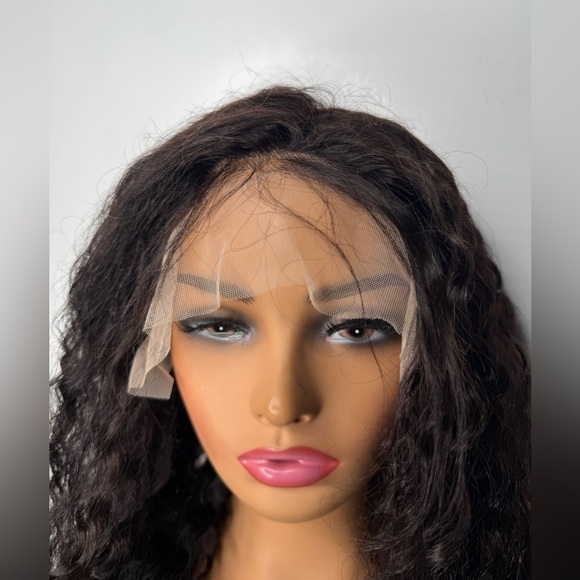 Human hair Blend Natural Black Lace Front Wig 18 Inch - Picture 9 of 9